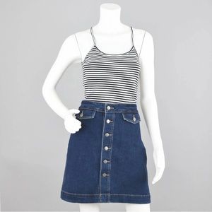 Loft Button Down Jean Skirt Size 2